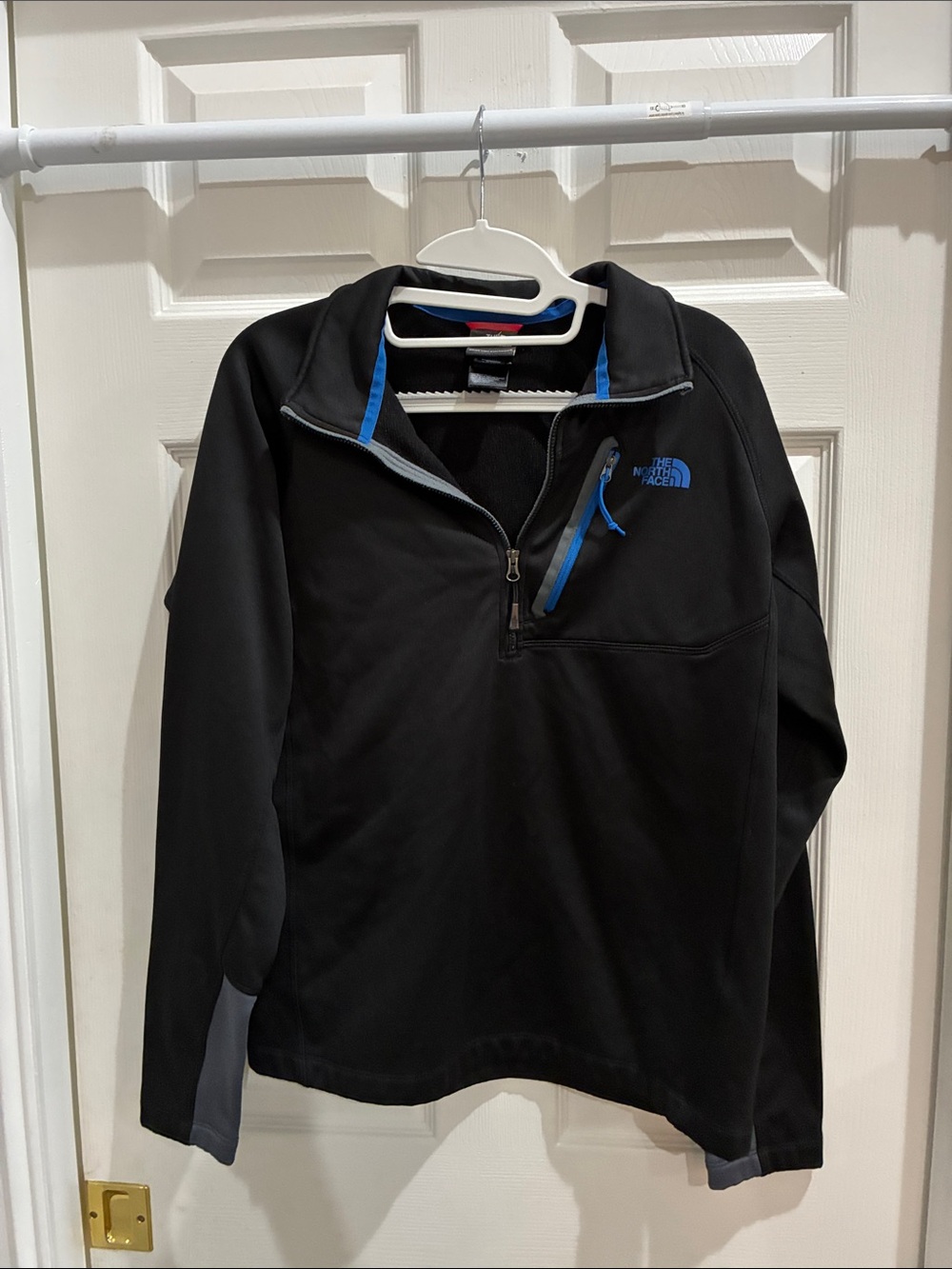 The North Face Black Lightweight Quarter-Zip Jacket with Blue Trim